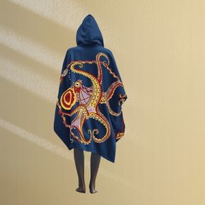 Poncho microfibre XL pieuvre